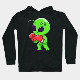 Cute Alien Boxing Cartoon Hoodie